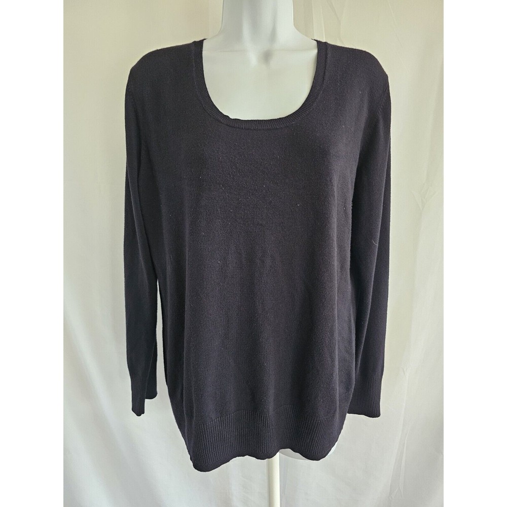 dressbarn Sweater Womens Black Long Sleeve Knit Size XL - Picture 1 of 7